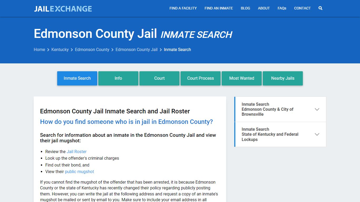 Inmate Search: Roster & Mugshots - Edmonson County Jail, KY